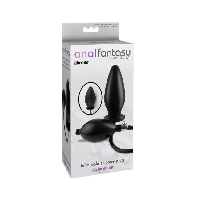 Анальна пробка Pipedream Inflatable Silicone Plug, 12 см (чорний)