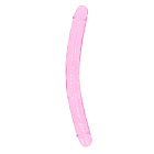 Dwustronne dildo RealRock Crystal Clear Double Dildo 18'', 45 cm (różowy)