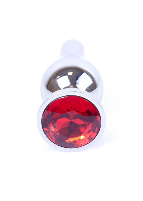 B - Series HeavyFun Jewellery Silver Plug - Korek analny, Czerwony, 9.5 cm