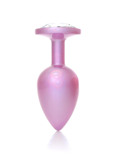 B - Series HeavyFun Jewellery Pearl Pink Plug - Korek analny, Przezroczysty, 8 cm, M