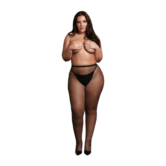 Колготки Le Désir with small fishnet structure, XL-4XL (черный)