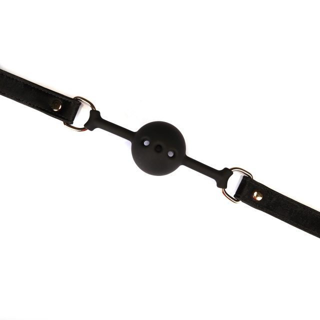 Liebe Seele Boudoir Amor Ball Gag - Knebel BDSM, Czarny, 41 cm