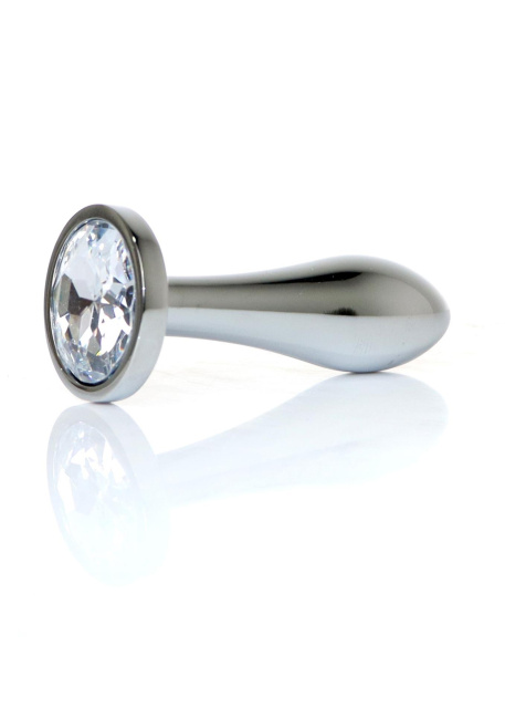 B - Series HeavyFun Jewellery Silver Plug Clear S - Korek analny, Przezroczysty, 7.7 cm, S
