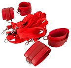 Бондажный набор Bad Kitty Naughty Toys Bed Restraints, 5 шт (красный)