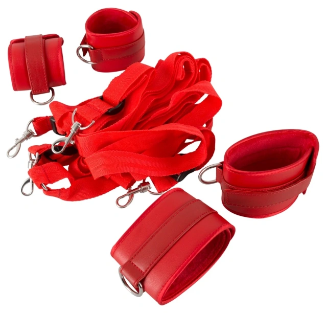 Бондажный набор Bad Kitty Naughty Toys Bed Restraints, 5 шт (красный)