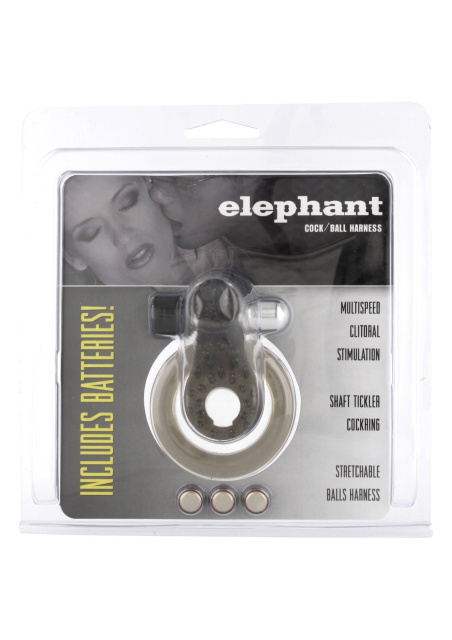 Ерекційне кільце з вібрацією Cock & Ball Ring Elephant (чорний)