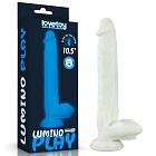 Неоновый фаллоимитатор LoveToy Lumino Play, 26,9 см (голубой)