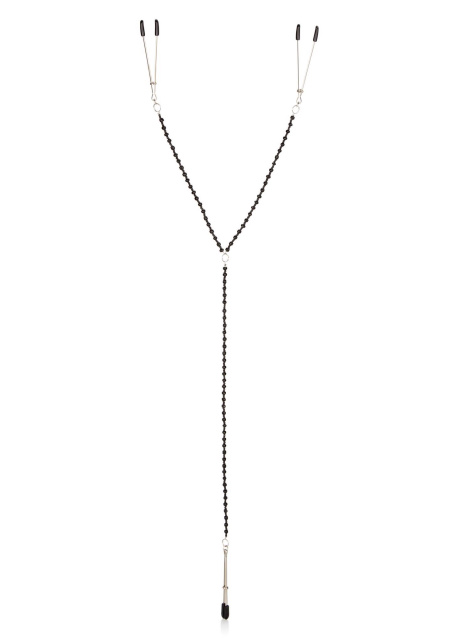 CalExotics Tweezer Intimate Clamps - Zaciski do sutków i łechtaczki, Czarny, 7 cm