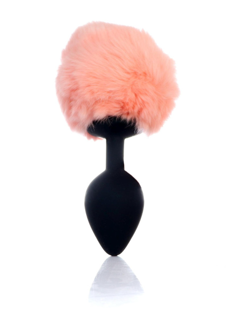 Анальна пробка з хвостиком B - Series Bunny Tail, 8 см (персиковий)