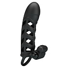 Насадка на пенис с вибрацией Pretty Love Penis Sleeve II, 15,8 см (черный)