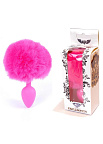 Анальна пробка з хвостиком Boss Jewellery Bunny Tail, 6,5 см (рожевий)