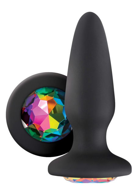 NS Novelties Glams Gem - Korek analny, Czarny, 10.5 cm