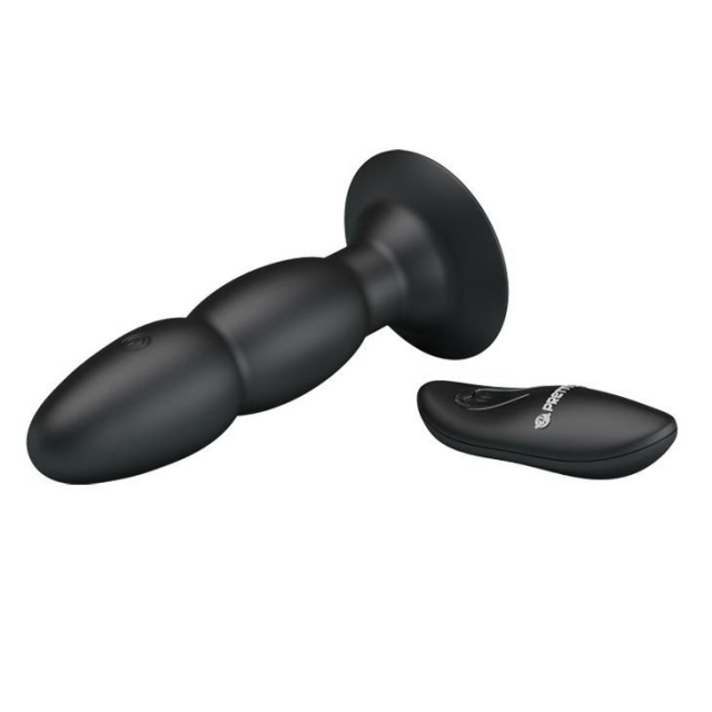 Pretty Love RC Vibrating Butt Plug - Korek analny, Czarny, 13, 5 cm