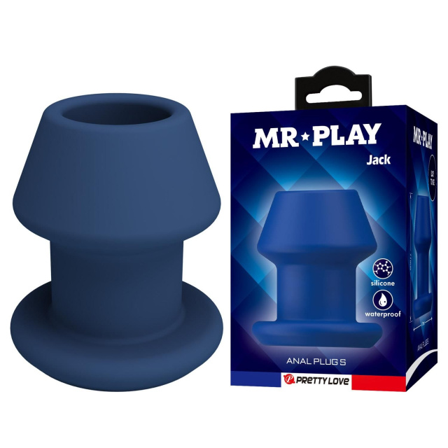 Анальный тоннель Mr. Play Jack S, 7,7 см (синий)
