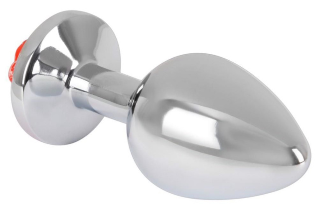 Korek analny Rose Butt Plug, 9 cm (srebro)