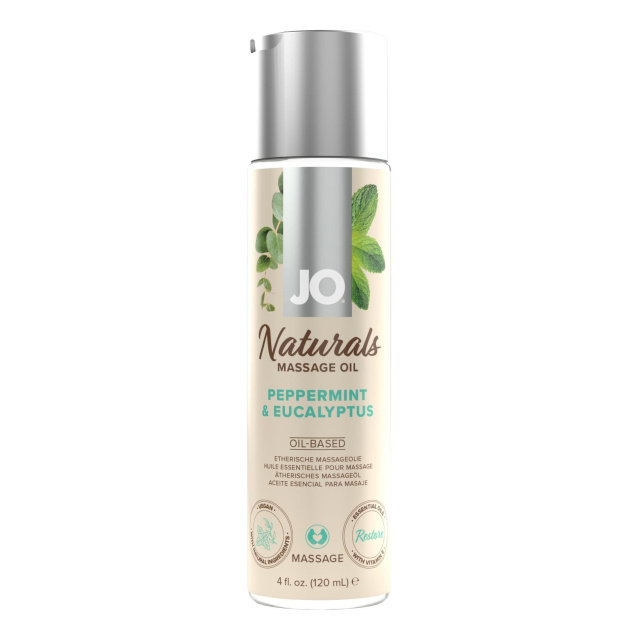 Масажне масло System JO Naturals Massage Oil Peppermint & Eucalyptus, 120 мл