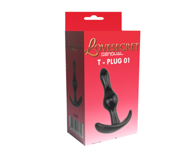 Power Escorts T-Plug 01 - Korek analny, Czarny, 8.5 cm