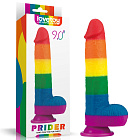 Фаллоимитатор LoveToy 9'' Prider, 22.5 см (радужный)