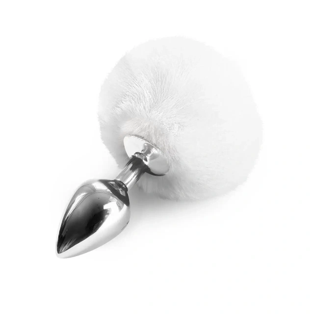 Анальна пробка Pompon Metal Plug Small, 13 см (білий)