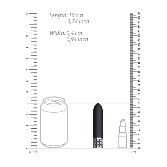 Mini wibrator Royal Gems Imperial, 10 cm (czarny)