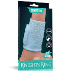 Насадка на пенис Knights Ring Vibrating Drip, 10 см (голубой)