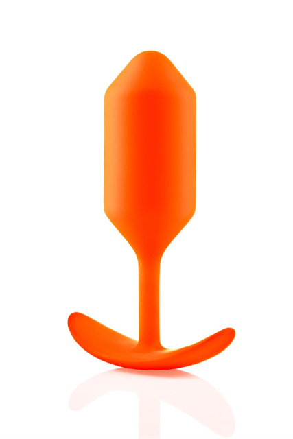 Korek analny B-Vibe Snug Plug 3, 12.7 cm (pomarańczowy)