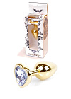 Анальна пробка з кристалом Boss Jewellery, 7 см (золотий)