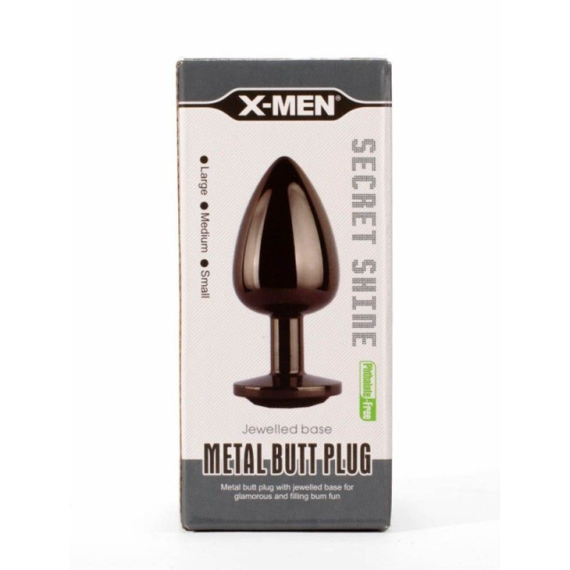 Secret Shine Black Jewell - Korek analny, Czarny, 7.1 cm