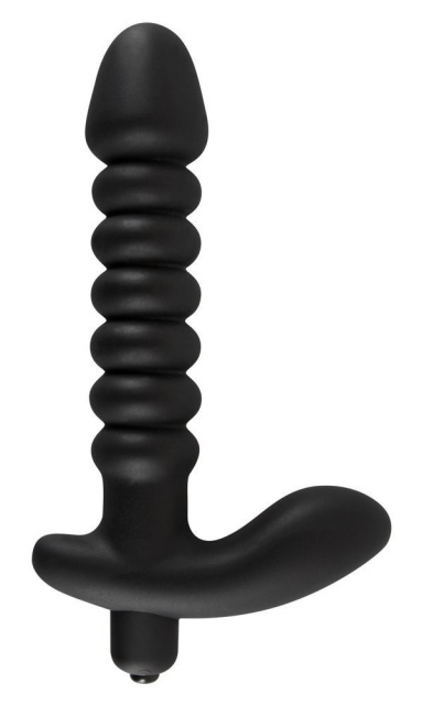 Black Velvets Black Velvets Vibrating - Korek analny z wibracjami, Czarny, 17 cm