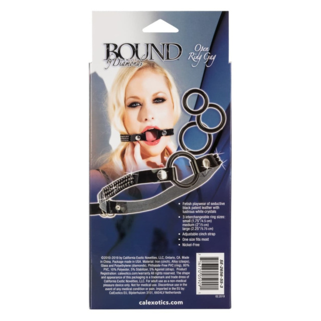 CalExotics Open Ring Gag - Knebel z kulką, Czarny, 81.2 cm