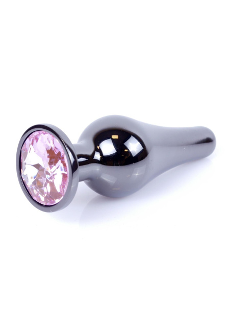 MyLove Jewellery Dark Silver Butt Plug - Korek analny, Jasnoróżowy, 9.5 cm