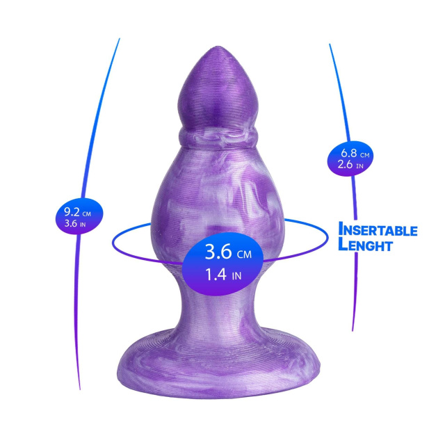 Silexd Queen Plug - Korek analny, Fioletowy, 9.2 cm, M