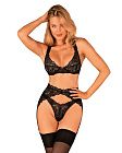 Комплект белья Obsessive Donna Dream, XL/2XL (черный)