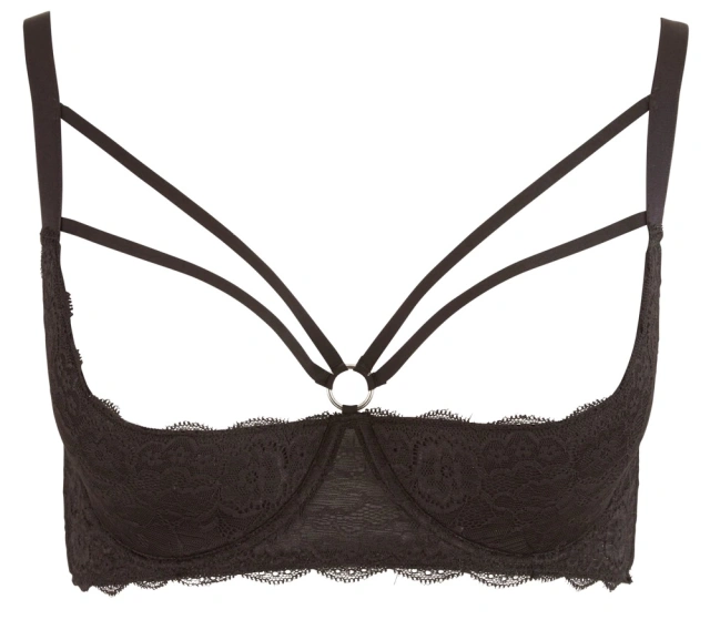 Бюстгальтер Cottelli Curves Shelf Bra lace, 95F (черный)