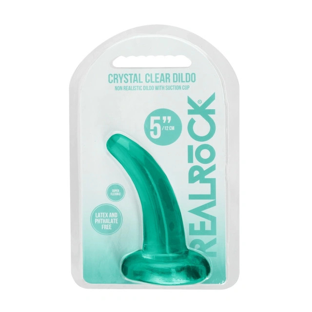 RealRock Crystal Clear Dildo 5" - Dildo, Zielony, 11.5 cm