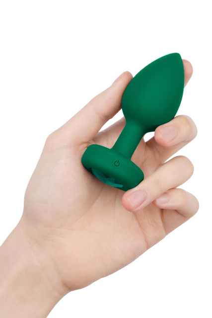 B-Vibe Vibrating Jewel Plug - Korek analny, Zielony, 10.5 cm, M/L