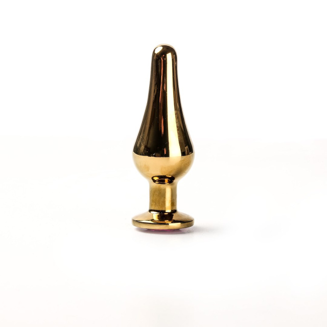Simply Pleasure Slim Long - Korek analny z kryształkiem, Różowy, 7 cm