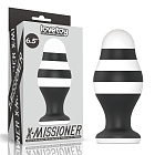 Анальна пробка LoveToy X-Missioner, 17 см (чорно-білий)