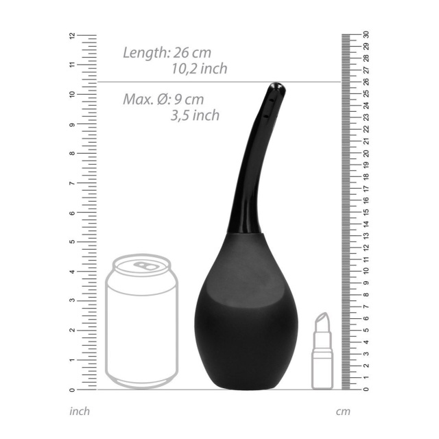 Ouch Intimate Douche - Prysznik analny, Czarny, 25 cm, 310 ml
