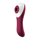 Вакуумный стимулятор клитора с вибрацией Satisfyer Dual Crush (бордовый)