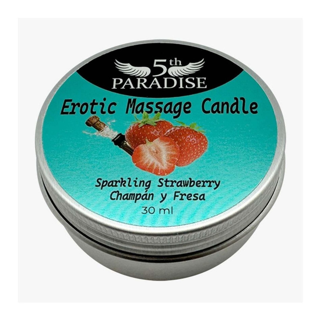 5th Paradise Sparkling Strawberry - Świeca do masażu 5th, Wild Strawberry, Truskawka, 30 ml