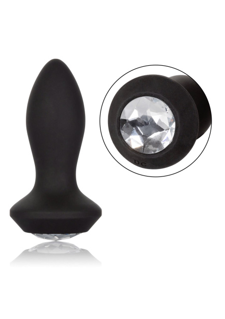 CalExotics Petite Crystal Probe - Korek analny, Czarny, 9.5 cm