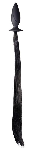 Korek analny Horny Pony Whip Plug, 12,5 cm (czarny)