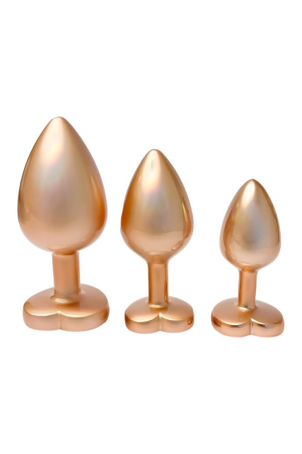 Набір анальних пробок Dream Toys Gleaming Love Set, 3 шт (золотий)