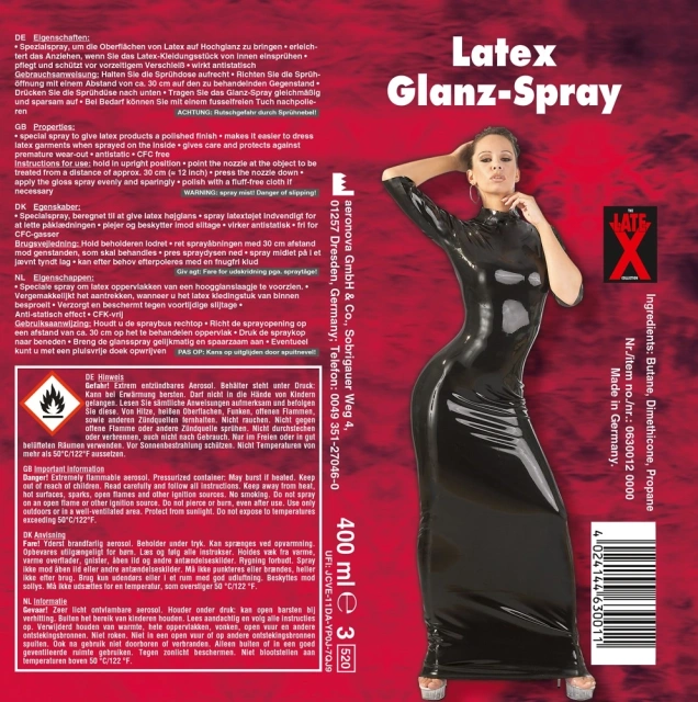 Late X Latex Glanz-Spray - Spray nabłyszczający do lateksu, 400 ml