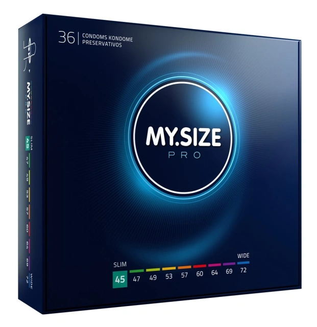 My.Size Pro 45 - Prezerwatywy, Przezroczysty, 16 cm