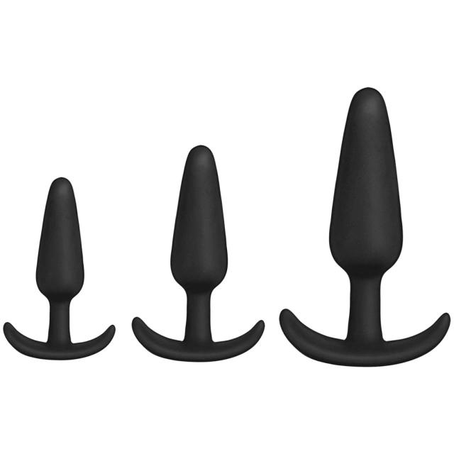 Korek analny Doc Johnson Mood Naughty Trainer Set, 3 sztuki (czarny)