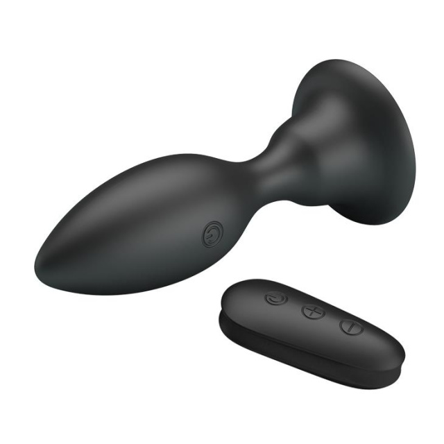 Mr. Play Vibrating Anal Plug - Korek analny, Czarny, 10.8 cm