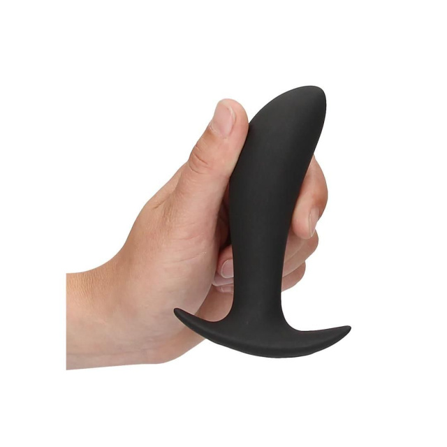 Анальна пробка Ouch! E-stim Vibrating Plug, 12.3 см (чорний)