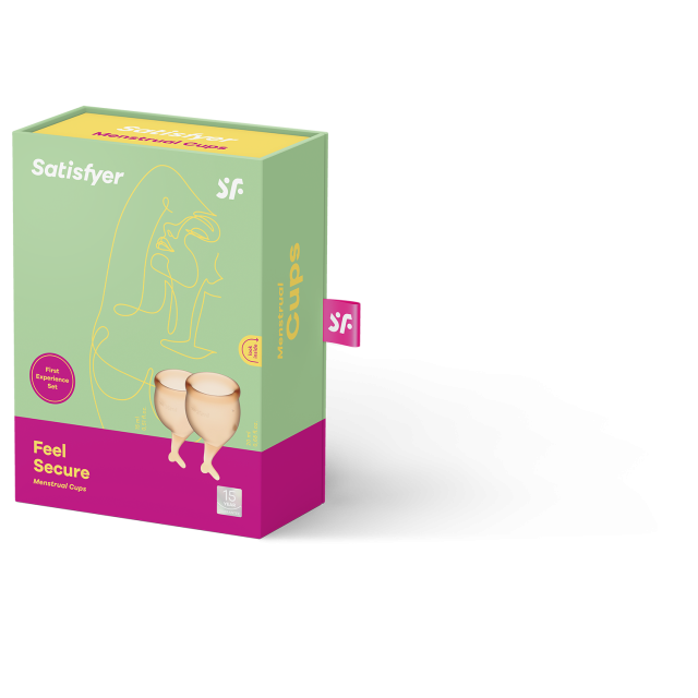 Satisfyer Feel Secure - Kubeczek menstruacyjny, Pomarańczowy, 3, 9 cm, 20 ml